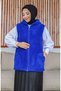 Hooded Fleece Sports Welsoft Cobalt Blue Vest - 3