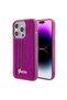 iPhone 15 Pro Max Case Guess License Sequin Back Surface Metal Lettering Logo Sequin Script Pink