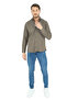 Men's Sand Beige Sand Winter Winter Classic Cut Collar Buttoned Shirt with Pockets - 2