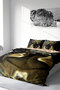 Cotton Satin Double Duvet Cover Set with Elastic Sheets Gold Cover - 2