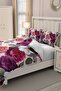 Cotton Satin Double Duvet Cover Set with Elastic Sheets Flower Dream - 4