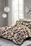 Cotton Satin Double Duvet Cover Set with Elastic Sheets Floral Tulip
