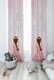 BABY AND KIDS ROOM Braided Haired Girl Patterned 2 Wings Background Curtain