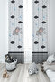 BABY AND KIDS ROOM Elephant and Rabbit Patterned 2 Wing Background Curtain
