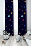 BABY AND KIDS ROOM Galaxy Patterned 2 Wing Background Curtain