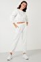 White Wide Leg 3 Thread Thick Sports Tracksuit