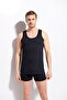 Men's Gray Rib 100% Cotton Athlete Tank Top K1231