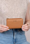 2804 Genuine Real Leather Zippered Women's Wallet Flother Brown - 7