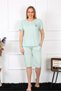 Women's Large Size Viscon Water Green Capri Pajama Set 202193