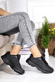 Unisex Winter Waterproof Anti-Slip Poly Sole Light Comfortable Orthopedic Leather Black Style Sports Shoes - 2