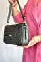 Medium Size Sports Model Multi-Compartment Women's Cross Shoulder Bag with 2 Straps 2174 BLACK COMBINATION - 3