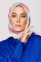 Ice Blue Akra Pattern Pleated Scarf - 4