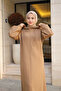 Three Thread Hooded Long Dress Camel - 4