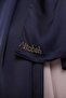 Women's Plain Crepe Satin Shiny Luxury Evening Dress Shawl-navy blue - 5
