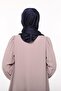 Women's Plain Crepe Satin Shiny Luxury Evening Dress Shawl-navy blue - 3