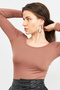 Women's Brown Princess Collar Long Sleeve Badi - 3