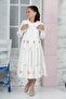 GARNISHED DAISY PATTERNED BEACH COLLAR LONG SLEEVE DRESS - 7