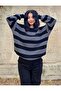 Harajuku Grey-black Striped Streetwear Standard Size Oversize Unisex Sweater - 2