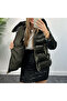 Shiny Puffer Coat Khaki - 3