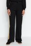 Black Wide Leg Knitted Sweatpants with Color-Blocking Stripe Detail on the Sides Tctaw22Ei0022 - 4