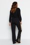 Black Wide Leg Knitted Sweatpants with Color-Blocking Stripe Detail on the Sides Tctaw22Ei0022 - 6
