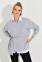 Women's Gray Tie-up Sweatshirt Yİ2493 - 4
