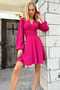 Women's Violet Deep V-Neck Flared Sandy Dress ALC-X9420 - 2