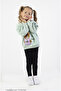 Girl's Medium Thickness Printed Knitted Basic Tights Top and Bottom Set - 6