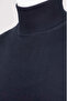 Men's Full Turtleneck Knitwear Navy Blue Sweater Plain Steel Knit Classic Fit - 4