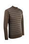 Men's Half Turtleneck Knitwear Brown Sweater Patterned Steel Knit Classic Fit - 4802B - 2