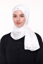 Women's Plain Shiny Luxury Yoryo Satin Chiffon Evening Dress Janjan Shawl-light Ecru