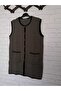 winter steel knitted, buttoned, knitwear, long vest