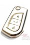 Toyota Corolla Auris Avensis Hilux Nano Key Remote Case 3 Keys White - 2