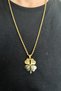 LUCK NECKLACE 4 LEAVES YONCA GOLD YELLOW COLOR STEEL STAINLESS UNTARNED WOMEN'S MEN'S NECKLACE - 3