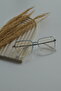 Unisex Women Men Blue Light Protected Blue Block Transparent Square Rectangle Blue Gold Glasses - 5