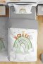 Green Rainbow Safari Patterned Single Baby Kids Duvet Cover Set