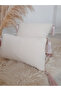 Linen Fabric Tasseled Decorative Throw Pillow Case Single - Pillow 35x50 Cm (Tassel Cappocino) - 4