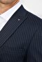 Men's Navy Blue Slim Fit Slim Fit Swallow Collar Striped Suit - 6