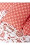 Flannel Single Duvet Cover Set Flowerland Red - 2