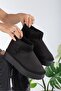 WOMEN'S ULTRA MINI THICK SOLE FUR INSIDE BLACK FLAT SOLE BOOTS - 3