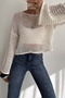 Women's Standard Size Long Sleeve Openwork Loose Eyelet Mesh Blouse - 5