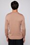 Men's Slim Fit Crew Neck Cream Sweater - 5