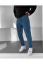 Blue Basic Boyfriend Pants
