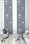 BABY AND KIDS ROOM Heart and Cloud Balloon Patterned 2 Wing Background Curtain