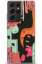 Samsung Galaxy S21 Ultra Case Hd Printed Case - Orange Black + Full Screen Protector
