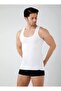 Men's Gray Rib 100% Cotton Athlete Tank Top K1231 - 3