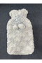 2 Liter Plush Covered Pompom Heart Hot Water Bag Thermophore - 3