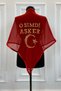 Red O Now Soldier Shawl Cover, Luxury Chiffon Embroidered Henna Shoulder Cover Veil - 3