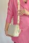 Medium Size Sports Model Multi-Compartment 2 Straps Women's Cross Shoulder Bag 2174 Cream Combined - 5