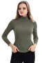 Women's Camisole Khaki Green Ribbed Winter Sweater - 2